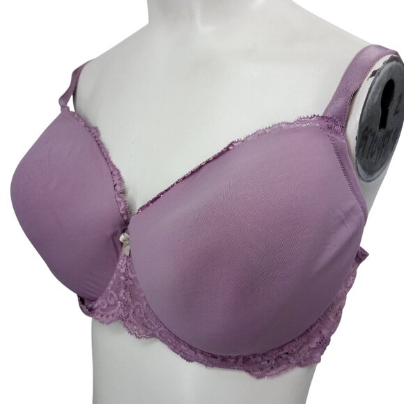 Victorias Secret Lined Demi Underwire Lace Bra Size 38DD Adjustable Purple - Picture 1 of 9